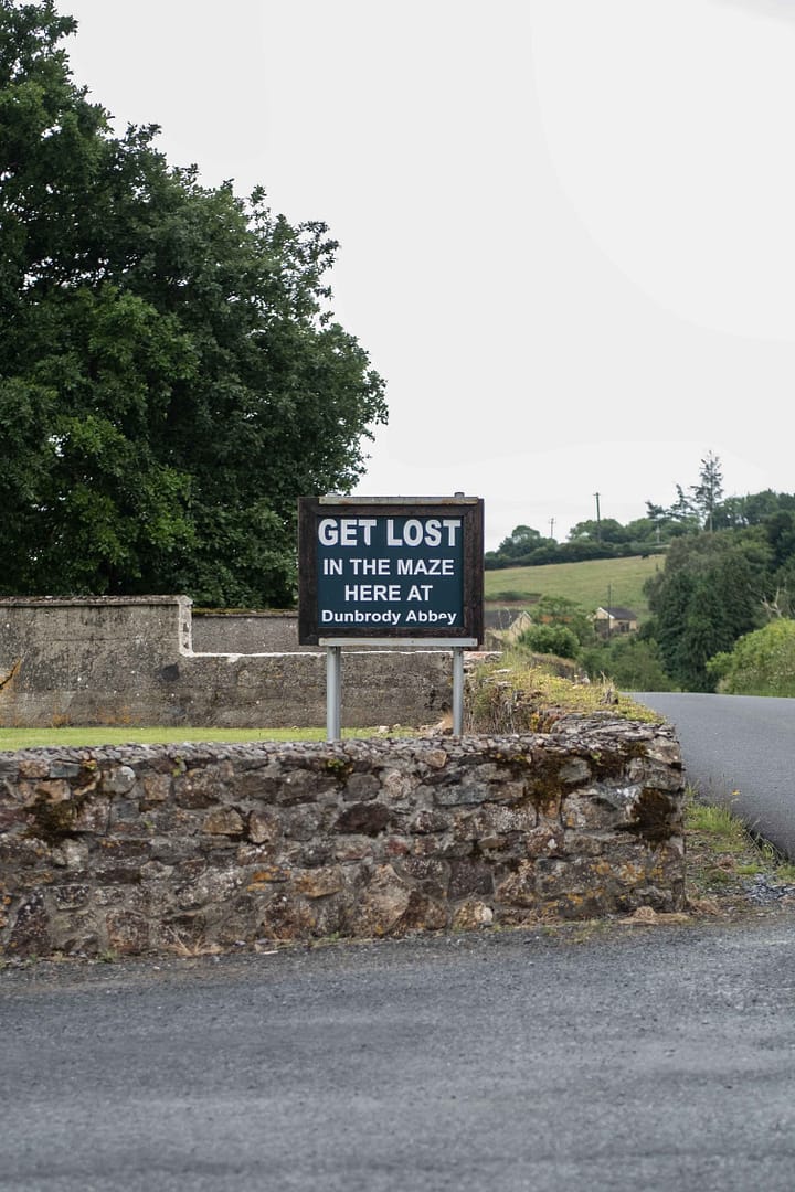 Het doolhof bij Dunbrody Abbey